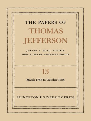cover image of The Papers of Thomas Jefferson, Volume 13